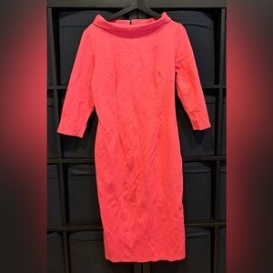 Pinup Couture PUG Laura Byrnes Stewardess 50s Dress In Coral Size L NWT